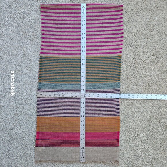 NWT Coldwater Creek Wool Scarf Lightweight Stripes Colorful - Picture 4 of 10